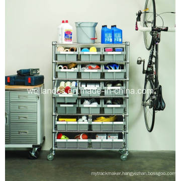 DIY Heavy Duty Chrome Metal Garage Bin Storage Wire Rack